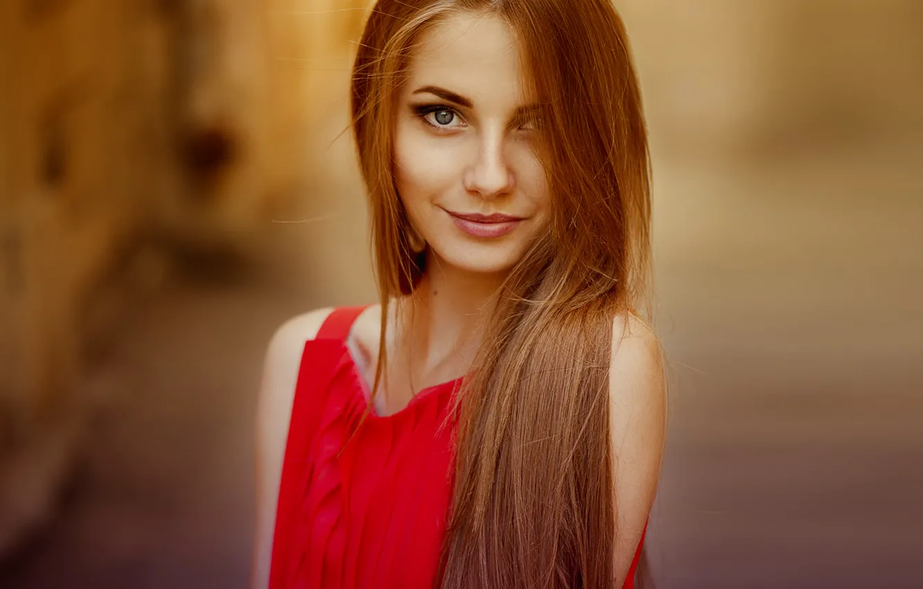 Photo wallpaper portrait, redhead, natural light, Nadya