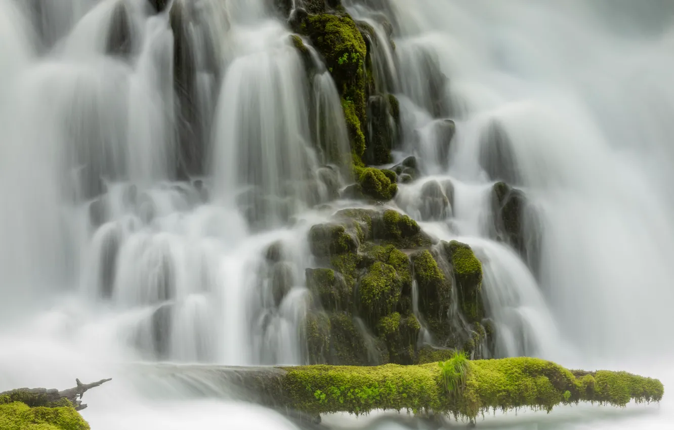 Photo wallpaper waterfall, power, threads