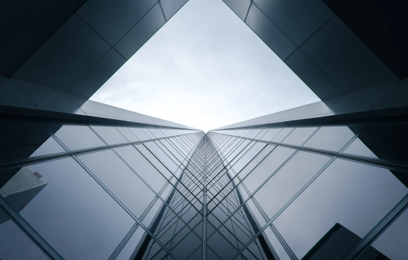 Photo wallpaper glass, the city, minimalism, window, perfectionism