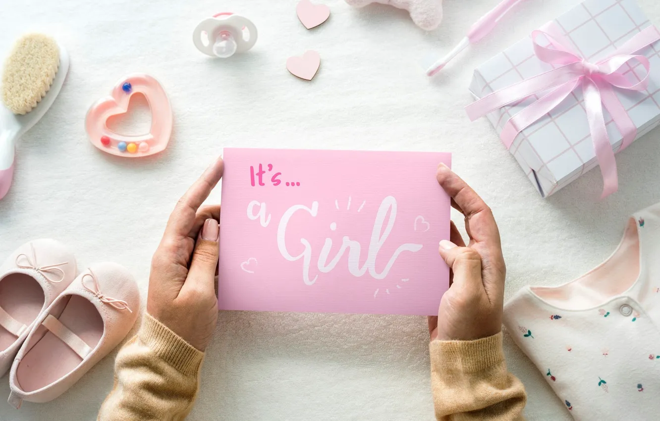 Photo wallpaper the inscription, bow, nipple, card, box