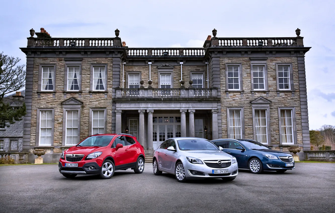Photo wallpaper Opel, mansion, cars, Metallic