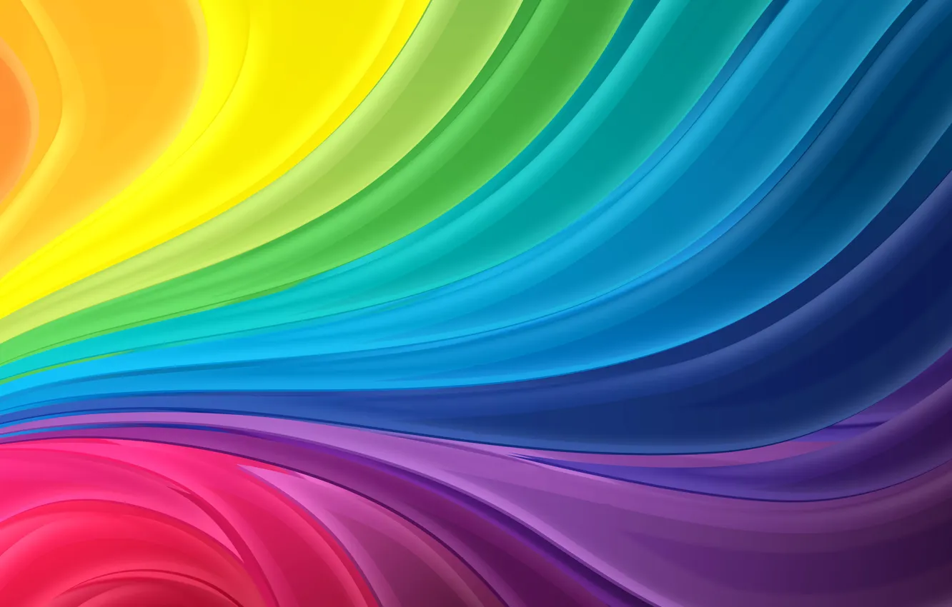 Photo wallpaper wave, abstraction, strip, rainbow