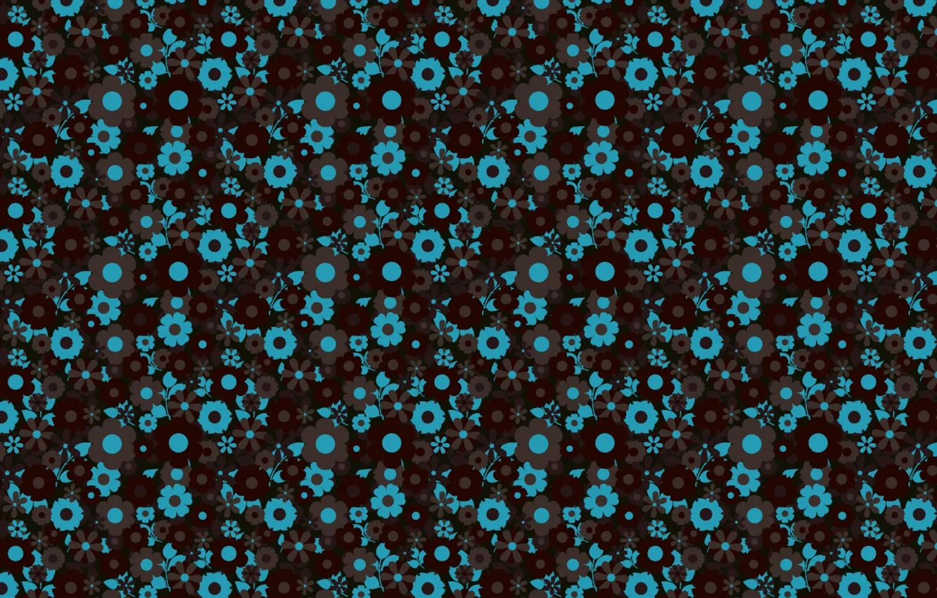 Photo wallpaper flowers, blue, pattern, texture, brown