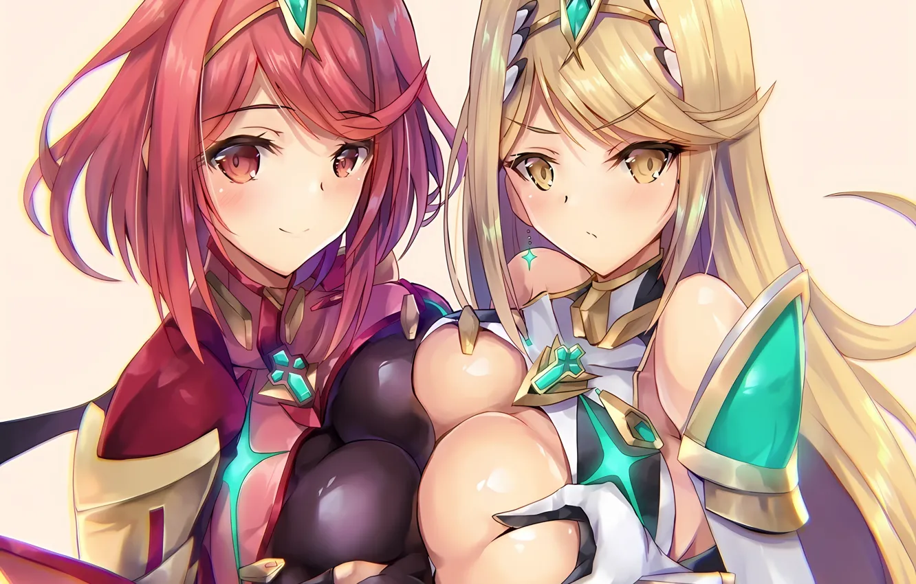Photo wallpaper sexy, cleavage, blouse, long hair, girls, boobs, anime, beautiful