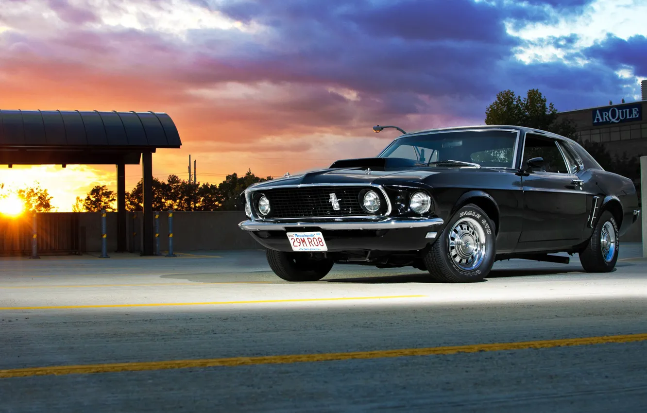 Photo wallpaper 1969, Ford Mustang, muscle, old