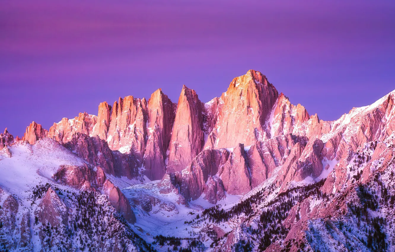 Photo wallpaper CA, USA, USA, California, Whitney Mountain Peak, Whitney Mountain Peak