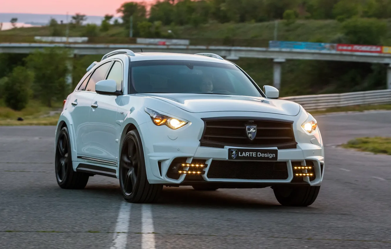 Photo wallpaper white, tuning, Infiniti, QX70