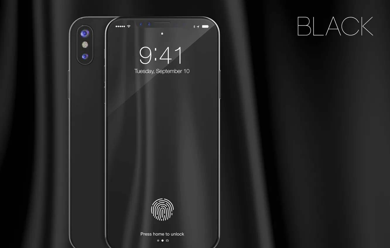 Photo wallpaper iPhone, apple, black, hi-tech, smartphone, technology, fingerprint, iPhone X
