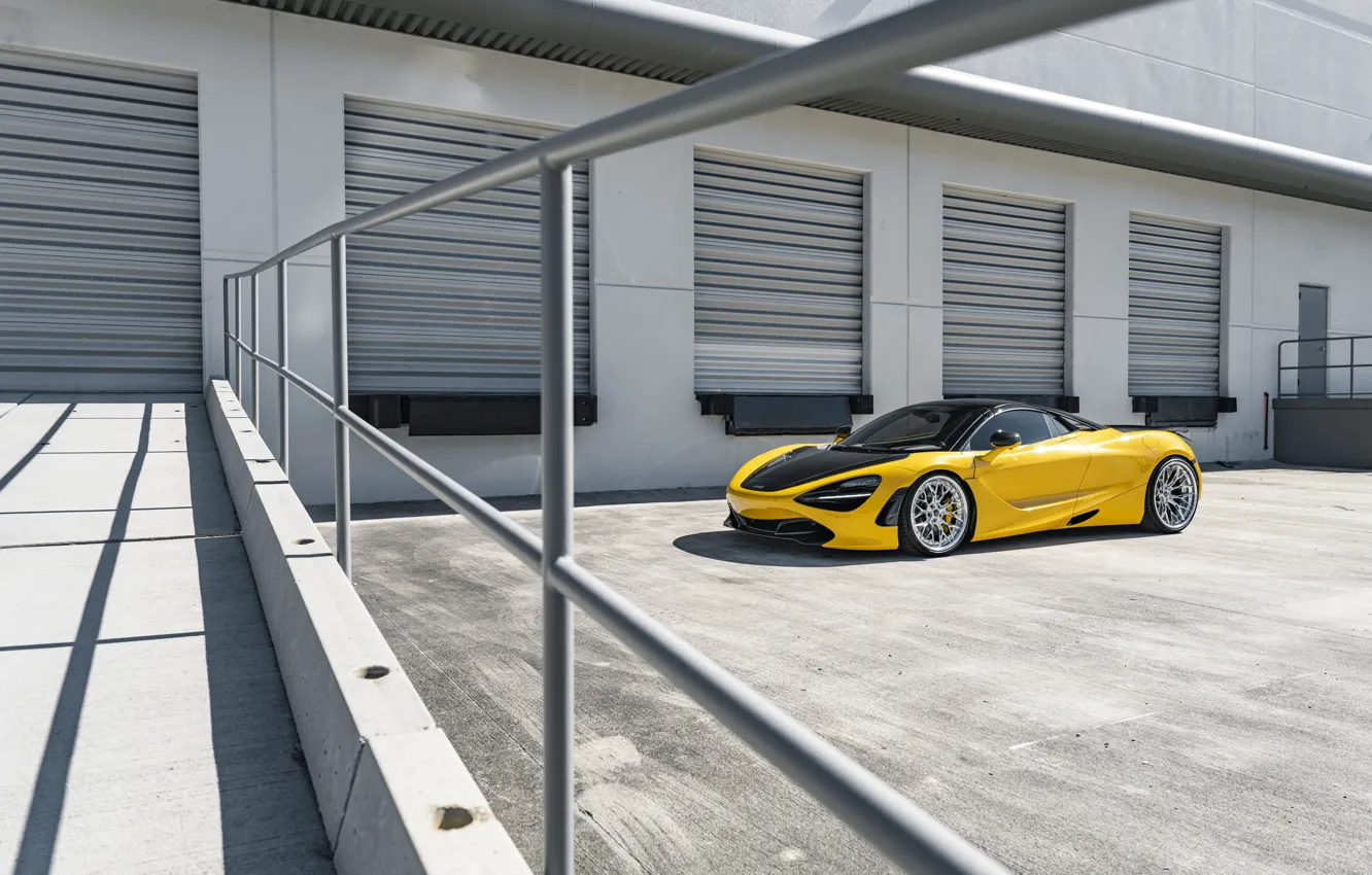 Photo wallpaper McLaren, yellow, Side, Spider, McLaren 720S