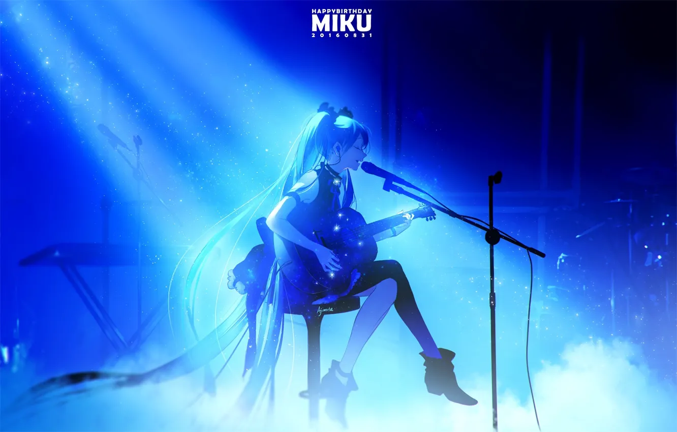 Photo wallpaper girl, music, anime, art, Vocaloid