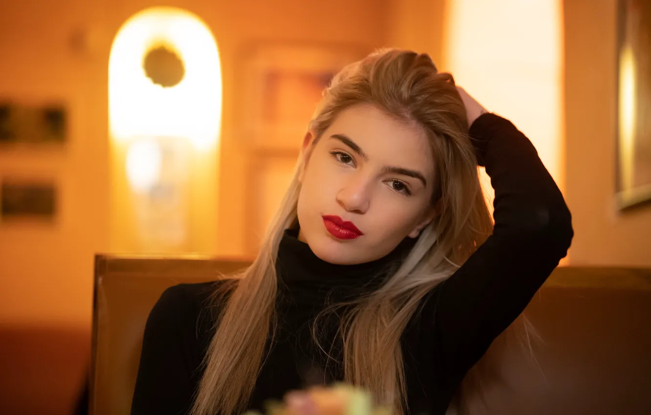 Photo wallpaper look, lipstick, face, hair, girl, lips
