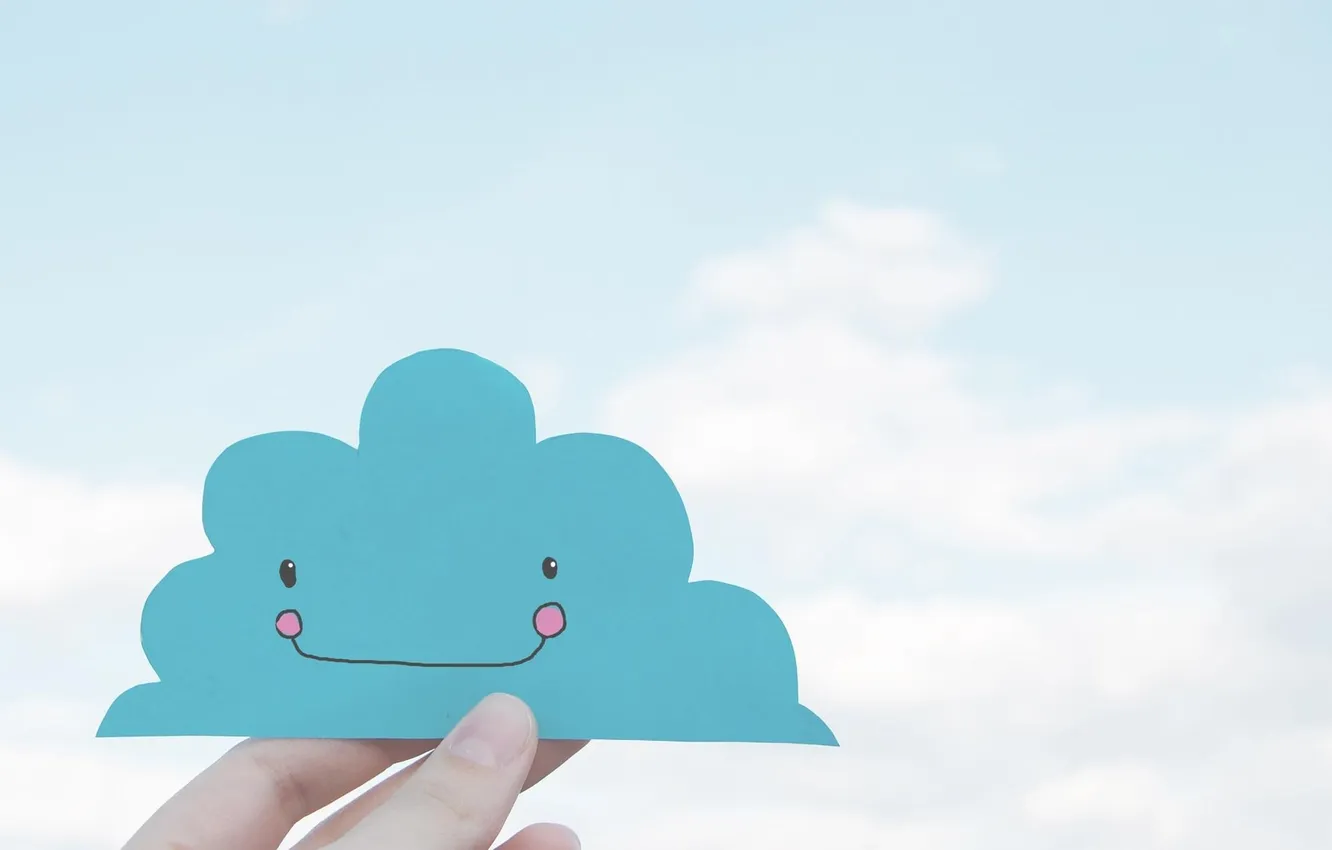 Photo wallpaper clouds, smile, background, mood, Wallpaper, picture, paper