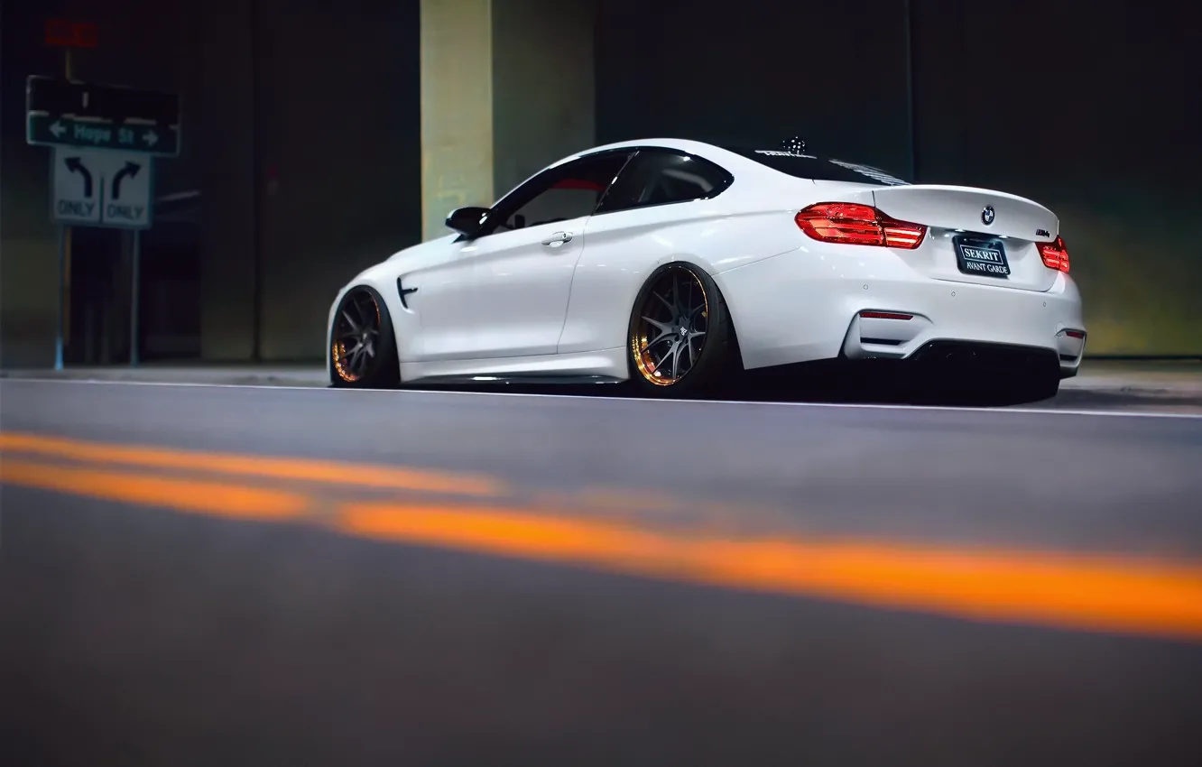 Photo wallpaper BMW, white, F82, BMW M4, Versus DTLA