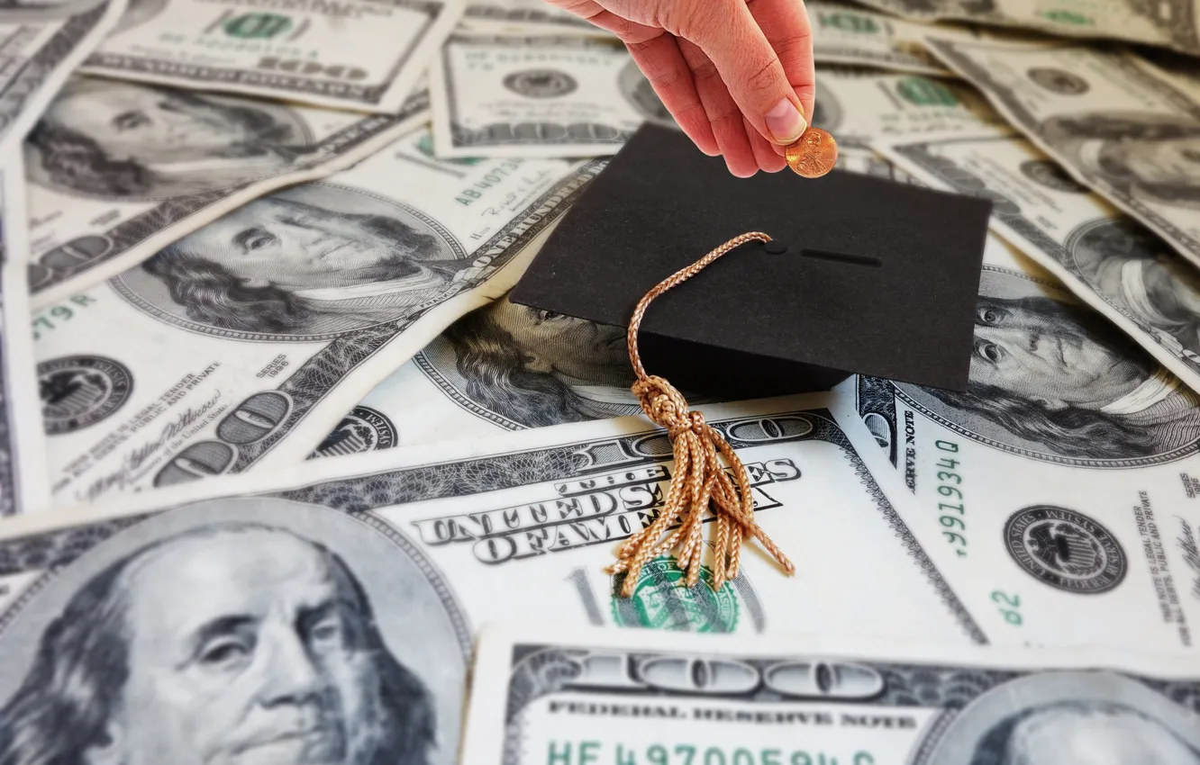Photo wallpaper money, education, graduated