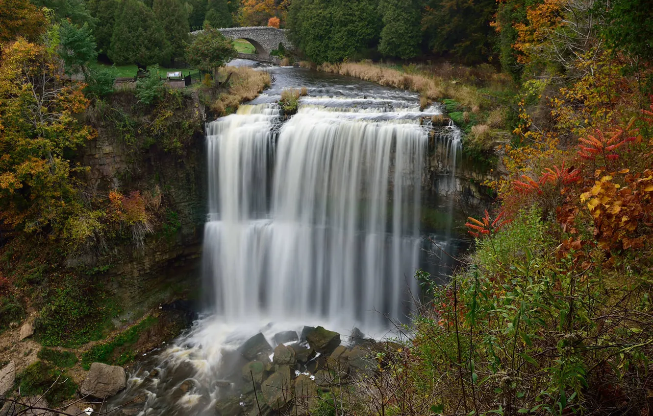 Photo wallpaper autumn, Canada, Ontario, Hamilton, Webster's Waterfall