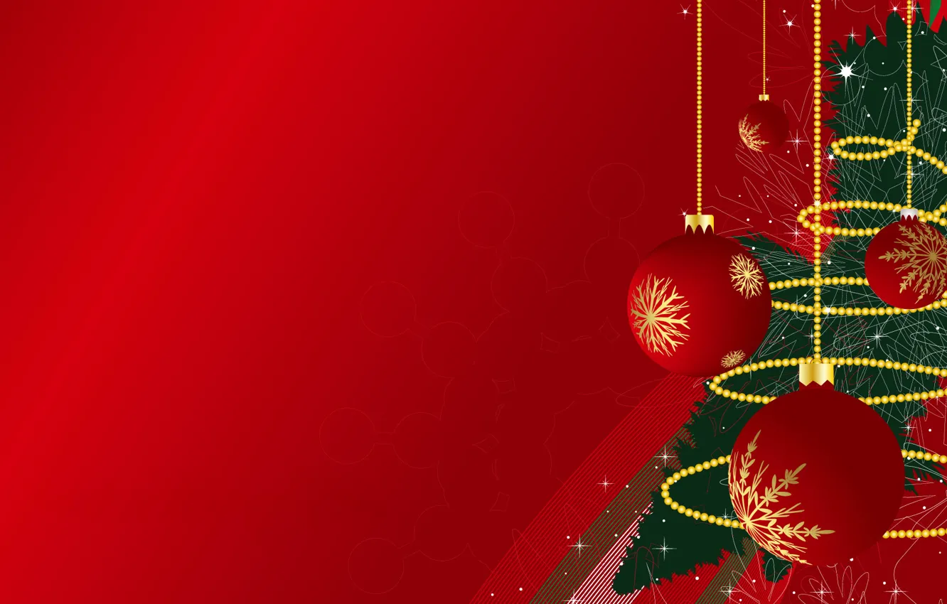 Wallpaper red, balls, new year images for desktop, section новый год ...