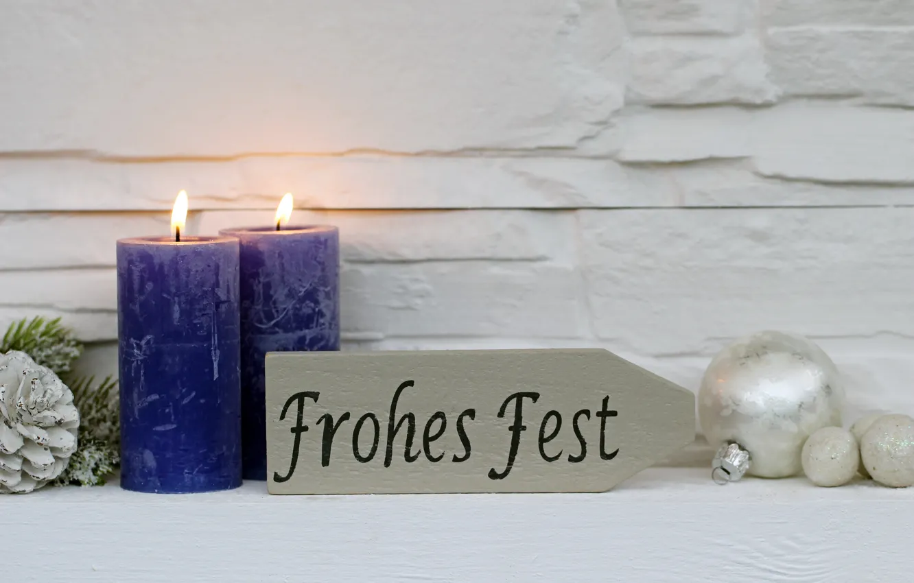 Photo wallpaper candles, New Year, Christmas, merry christmas, decoration, xmas, holiday celebration