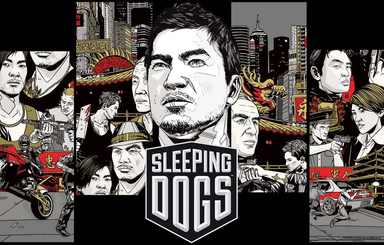 Photo wallpaper Action, Square Enix, saver, games, Sleeping Dogs