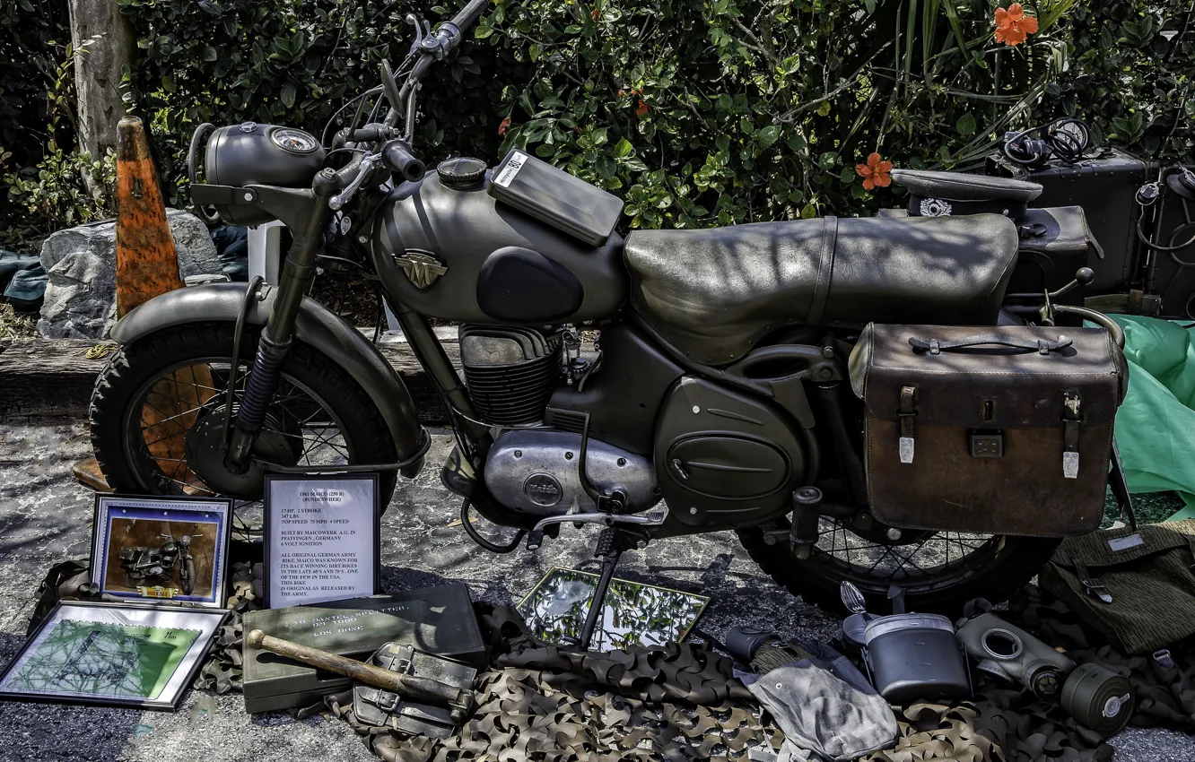 Photo wallpaper motorcycle, 1961, Maico 250-B, Bundeswher
