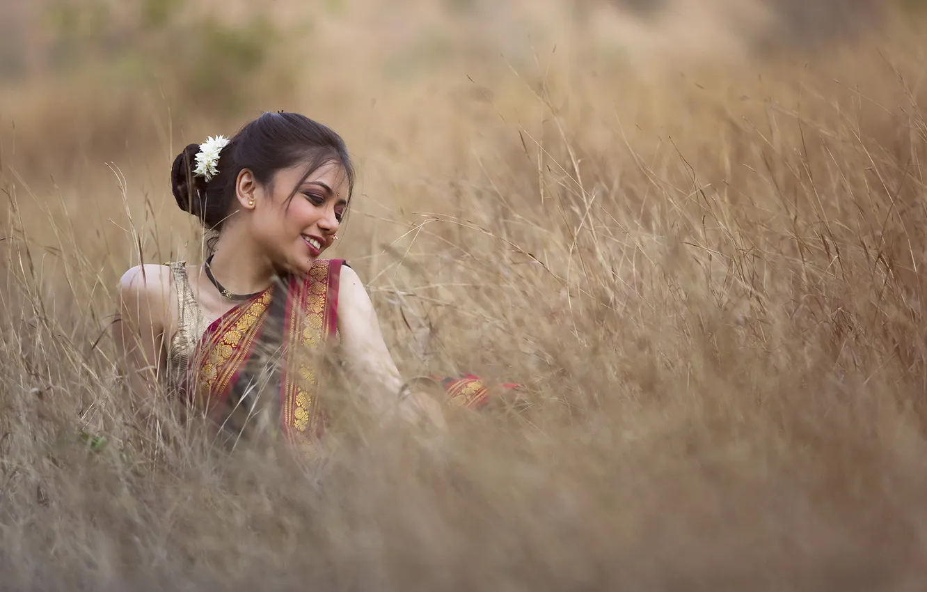 Photo wallpaper girl, smile, mood