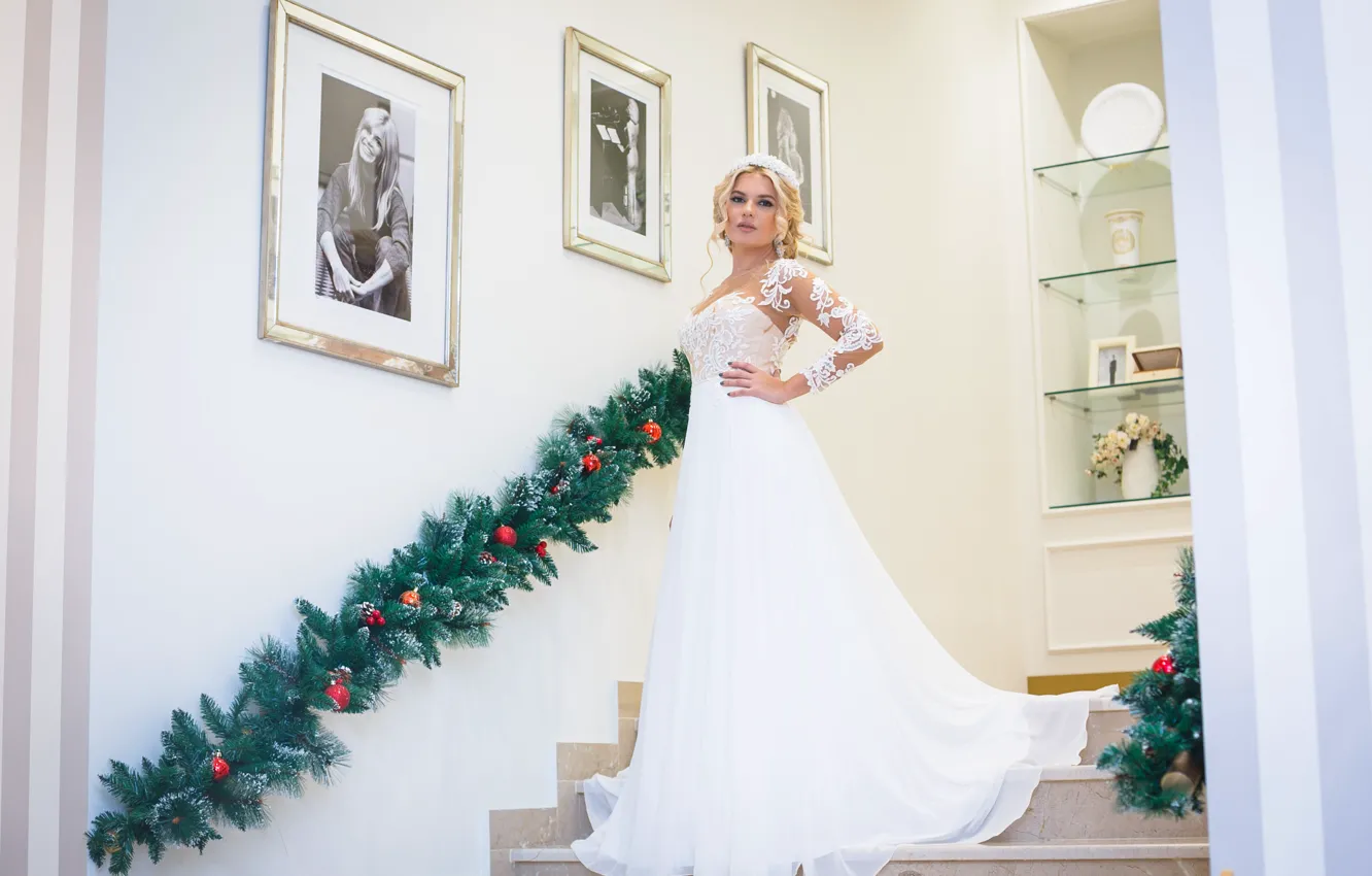 Photo wallpaper girl, style, hair, dress, steps, beauty, the bride