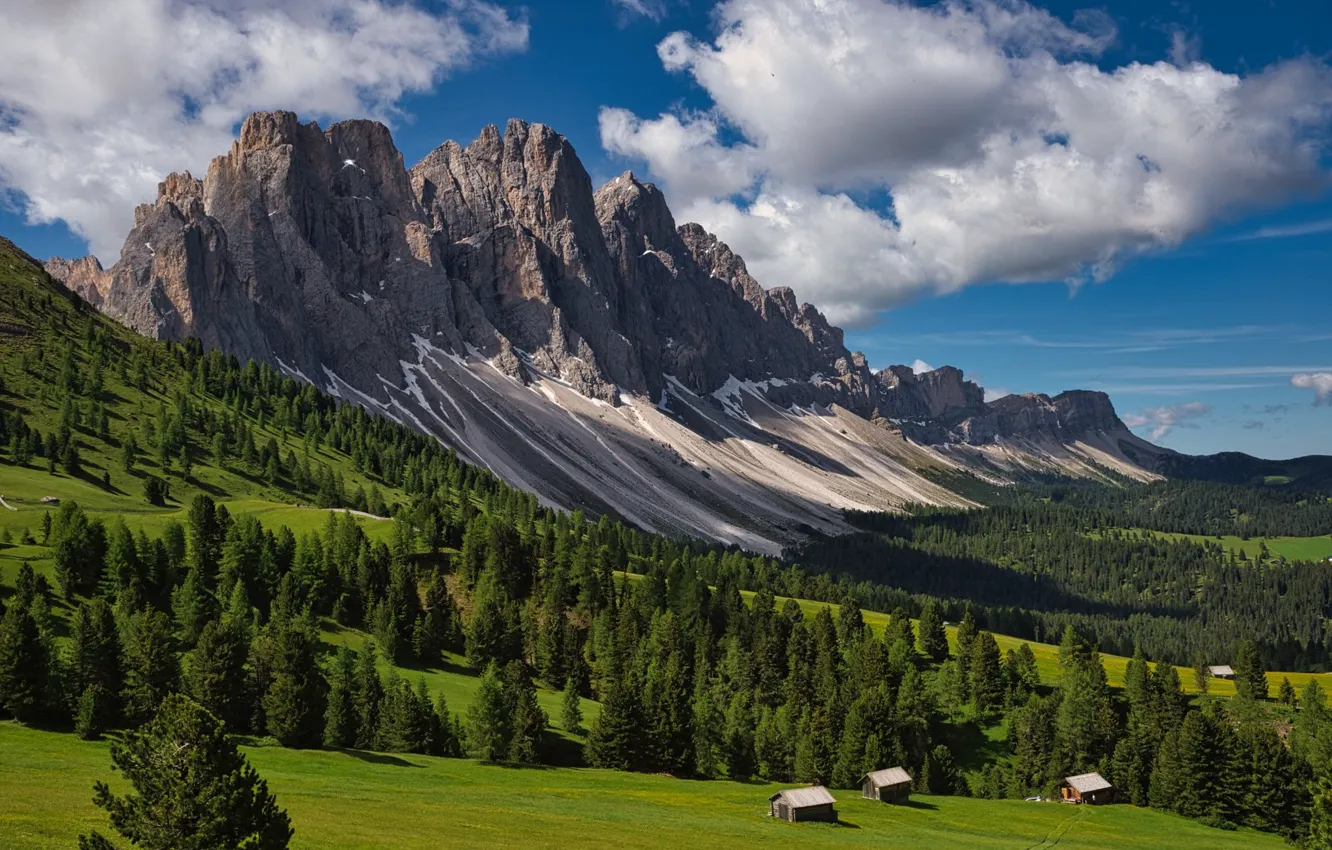 Photo wallpaper clouds, mountains, Alps, Italy