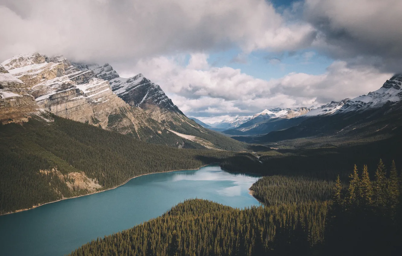 Photo wallpaper mountains, valley, Canada, lake