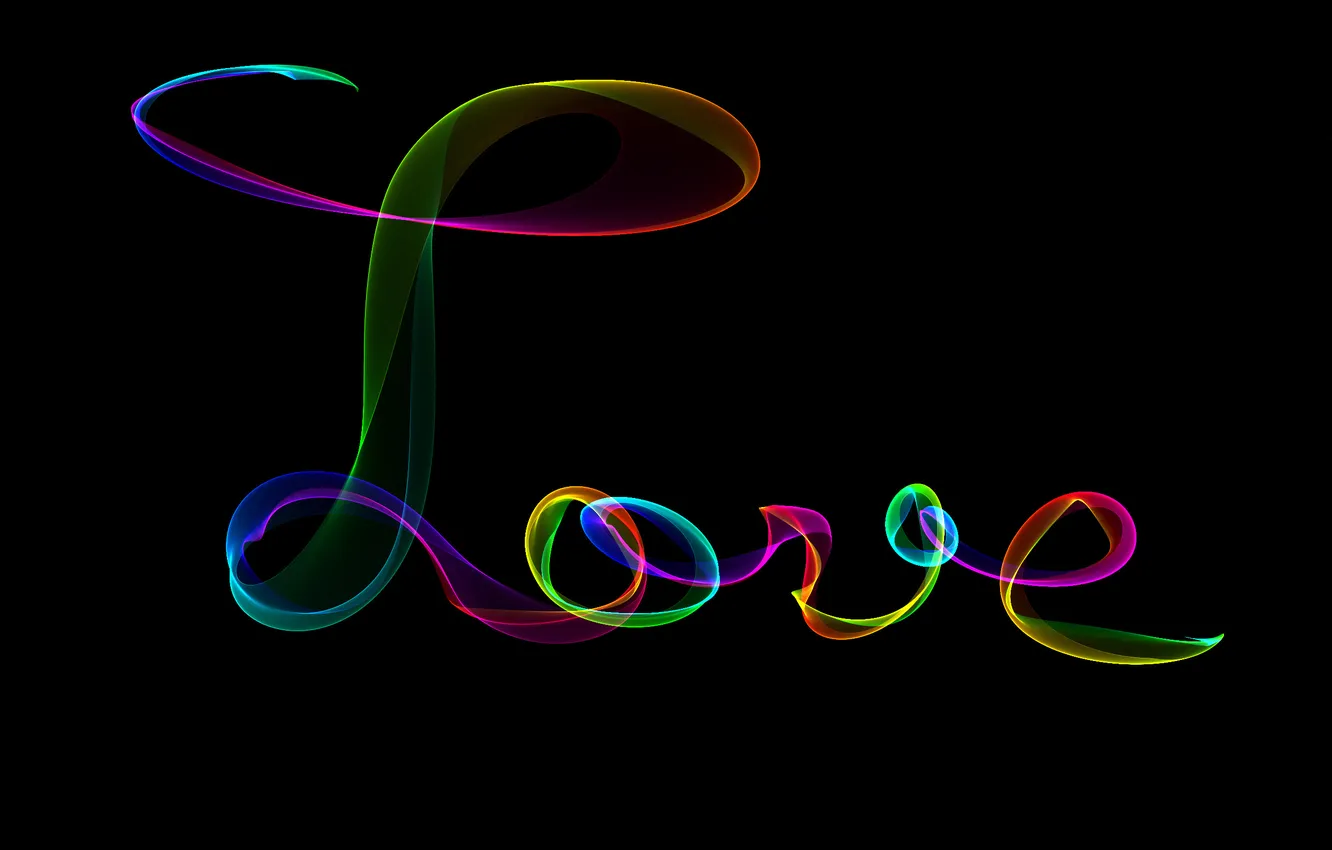 Photo wallpaper colors, abstract, love, neon, fractal
