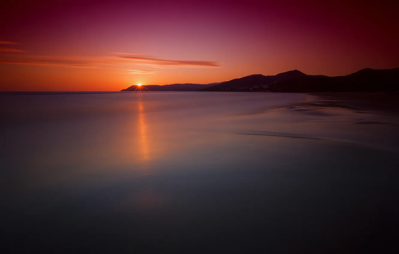 Photo wallpaper sea, landscape, sunset, horizon, Izmir, Kusadasi, Turkiye