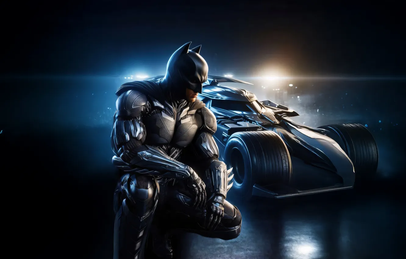 Photo wallpaper Batman, Batmobile, Saga