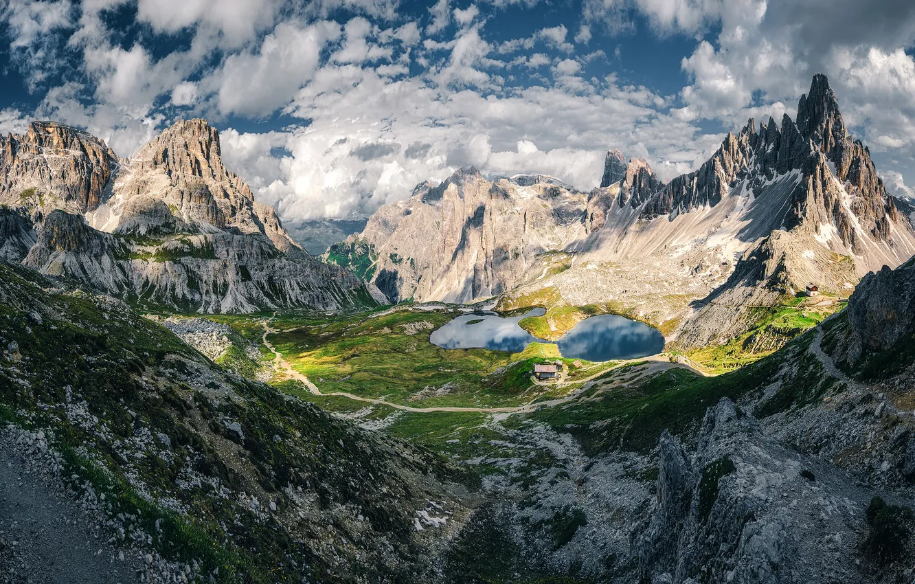 Photo wallpaper Italy, Italy, The Dolomites, Dolomite mountains
