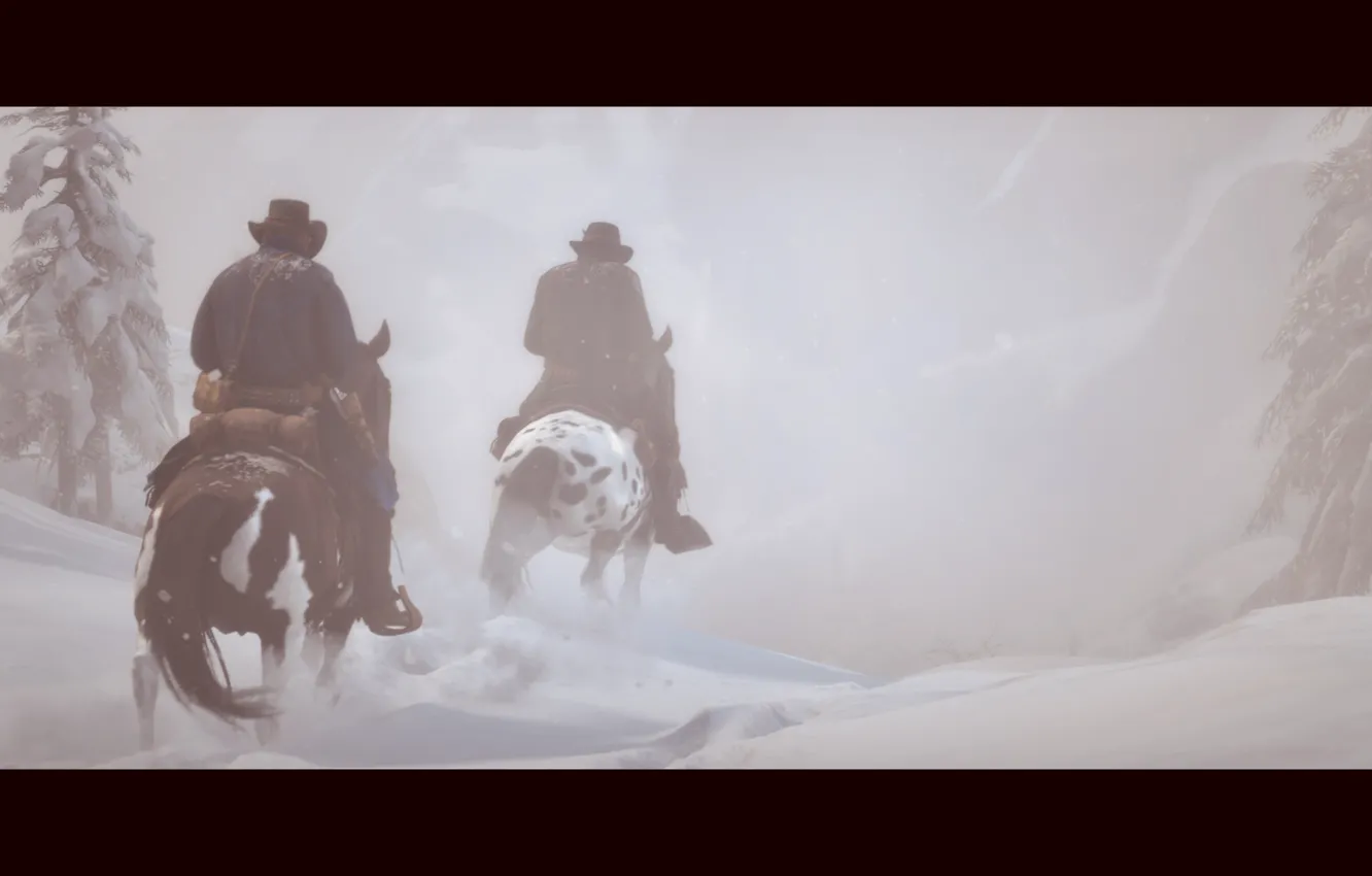 Photo wallpaper HDR, game, storm, wood, winter, snow, hunting, UHD