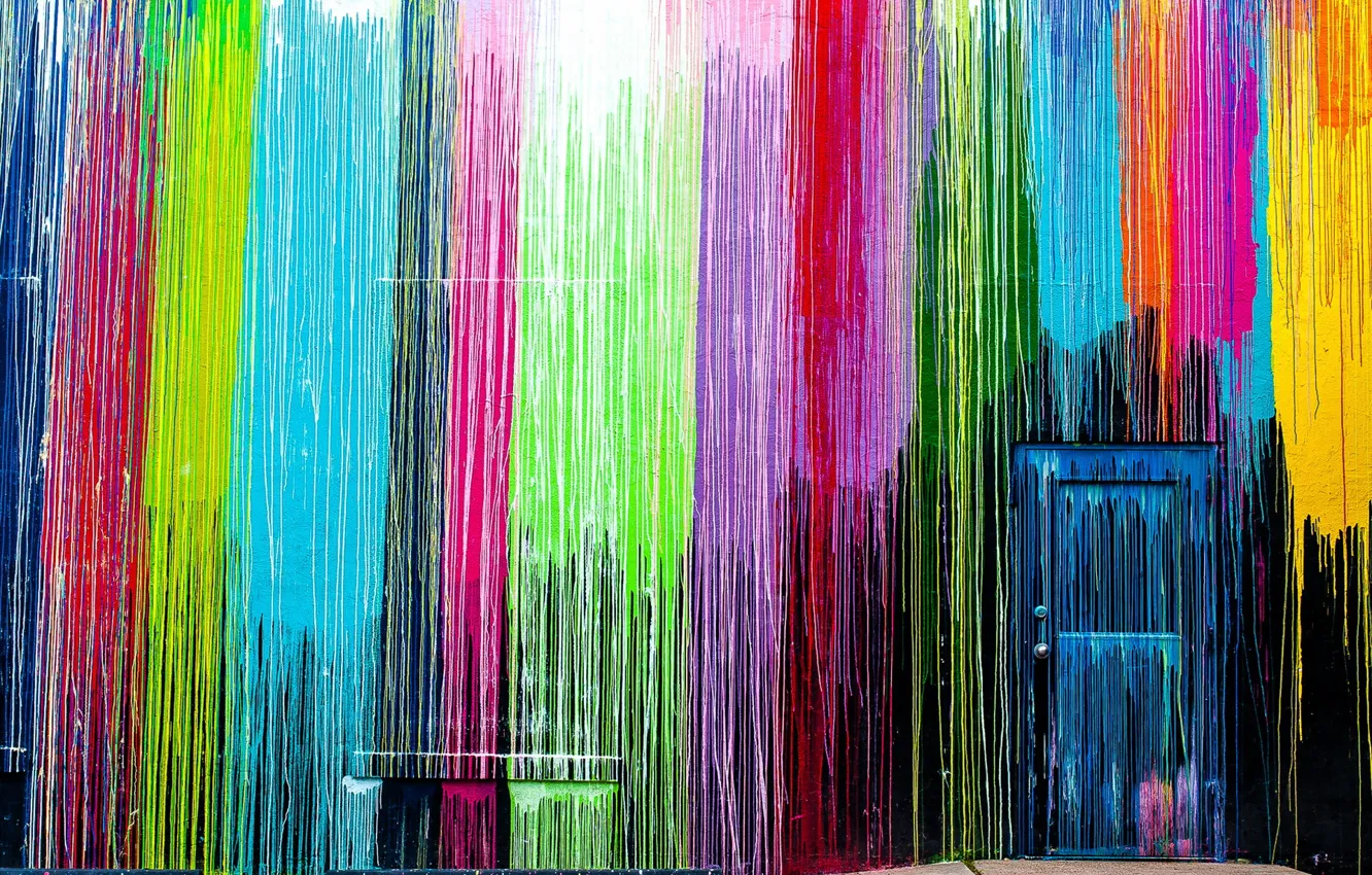 Photo wallpaper wall, color, the door