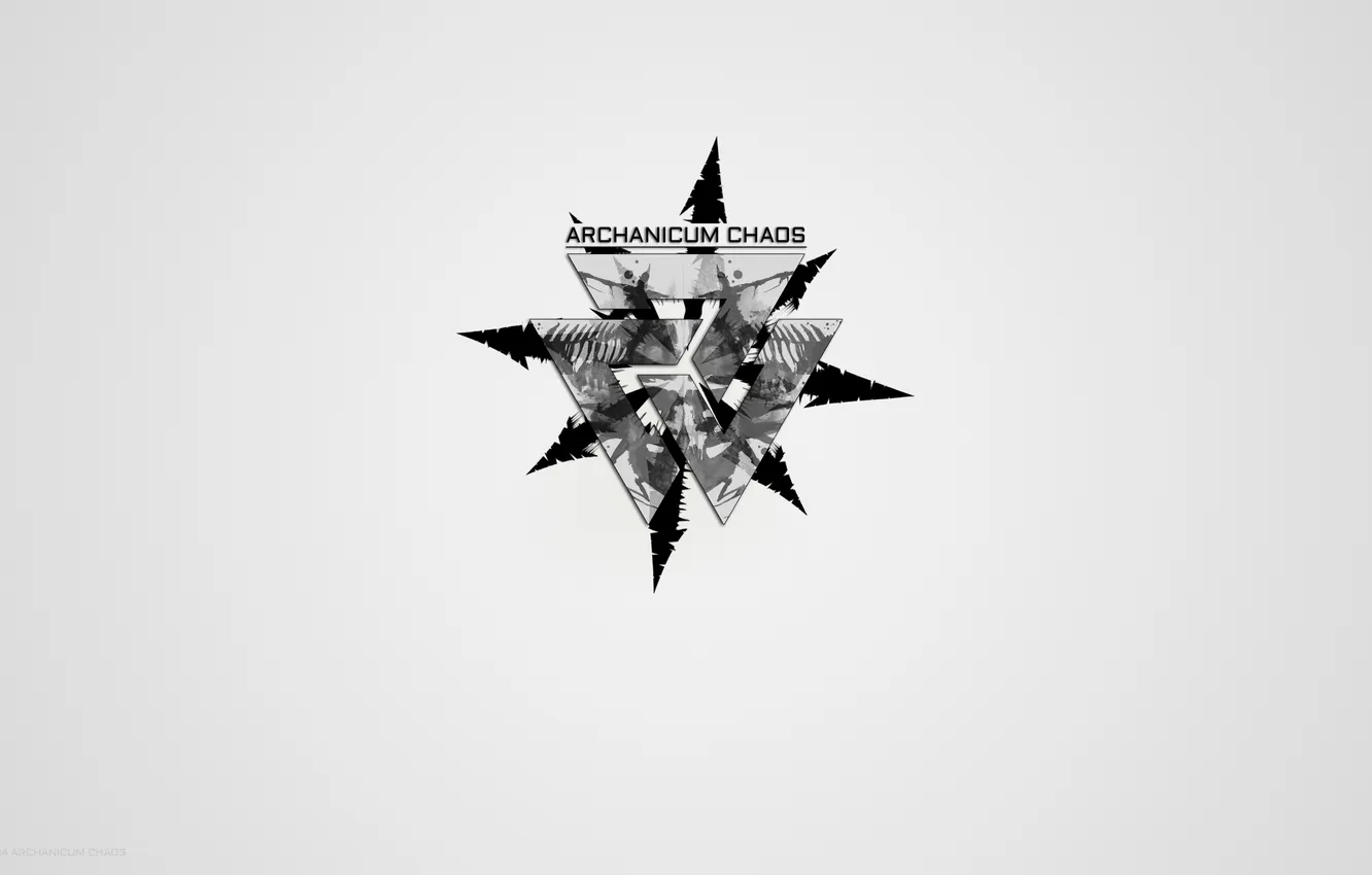 Photo wallpaper Chaos, Logo, Rorschach, Symbol, Valknut, Archanicum Chaos, Archanicum, Black and white