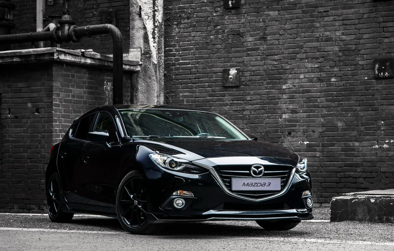 Photo wallpaper Mazda 3, Black, Mazda, Sedan, 2015