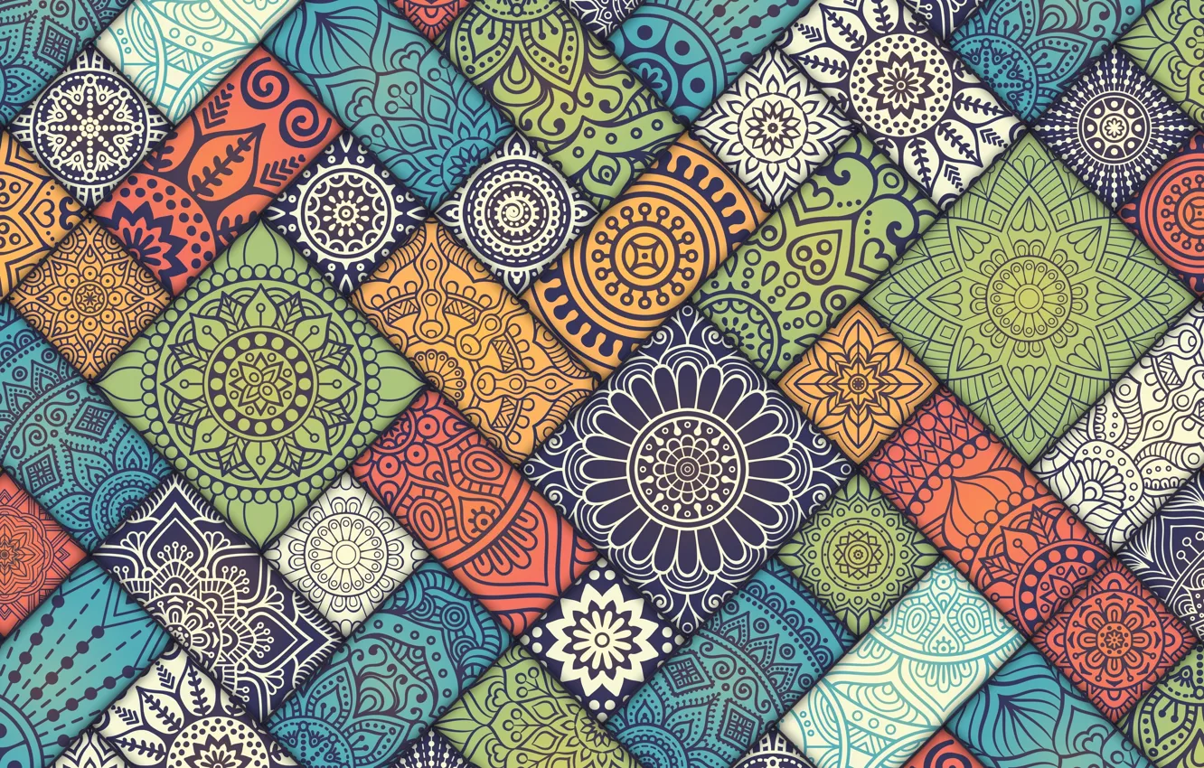 Photo wallpaper pattern, tile, abstract, pattern, mandala, Mandala