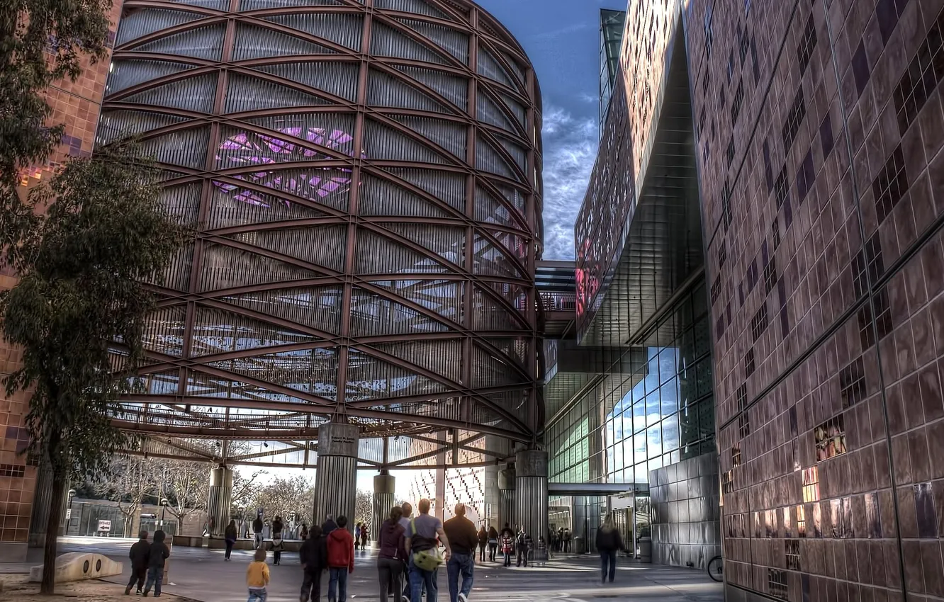 Photo wallpaper the sky, people, building, HDR, USA, Los Angeles