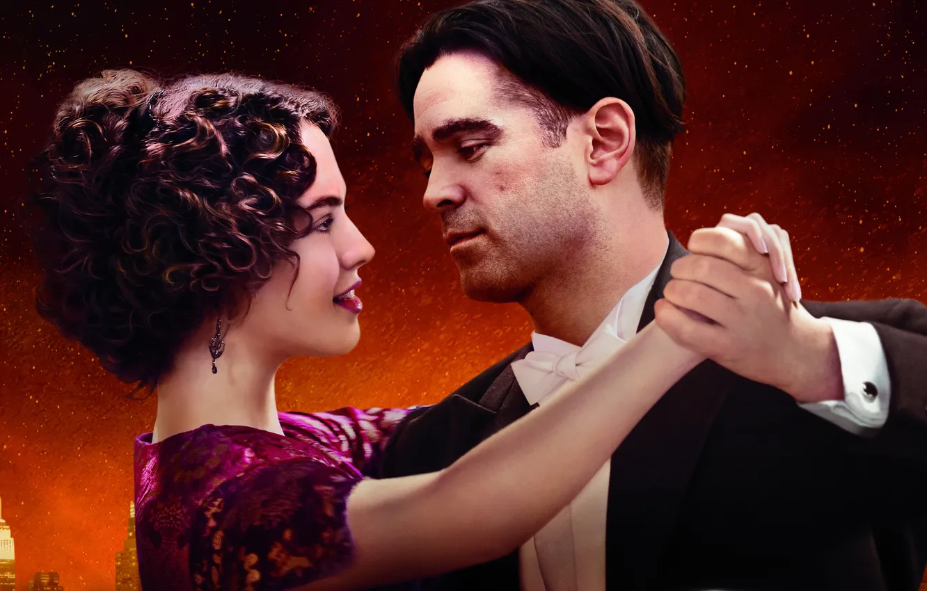 Photo wallpaper dance, pair, poster, Colin Farrell, Colin Farrell, Love through time, Jessica Brown-Findlay, Winters Tale