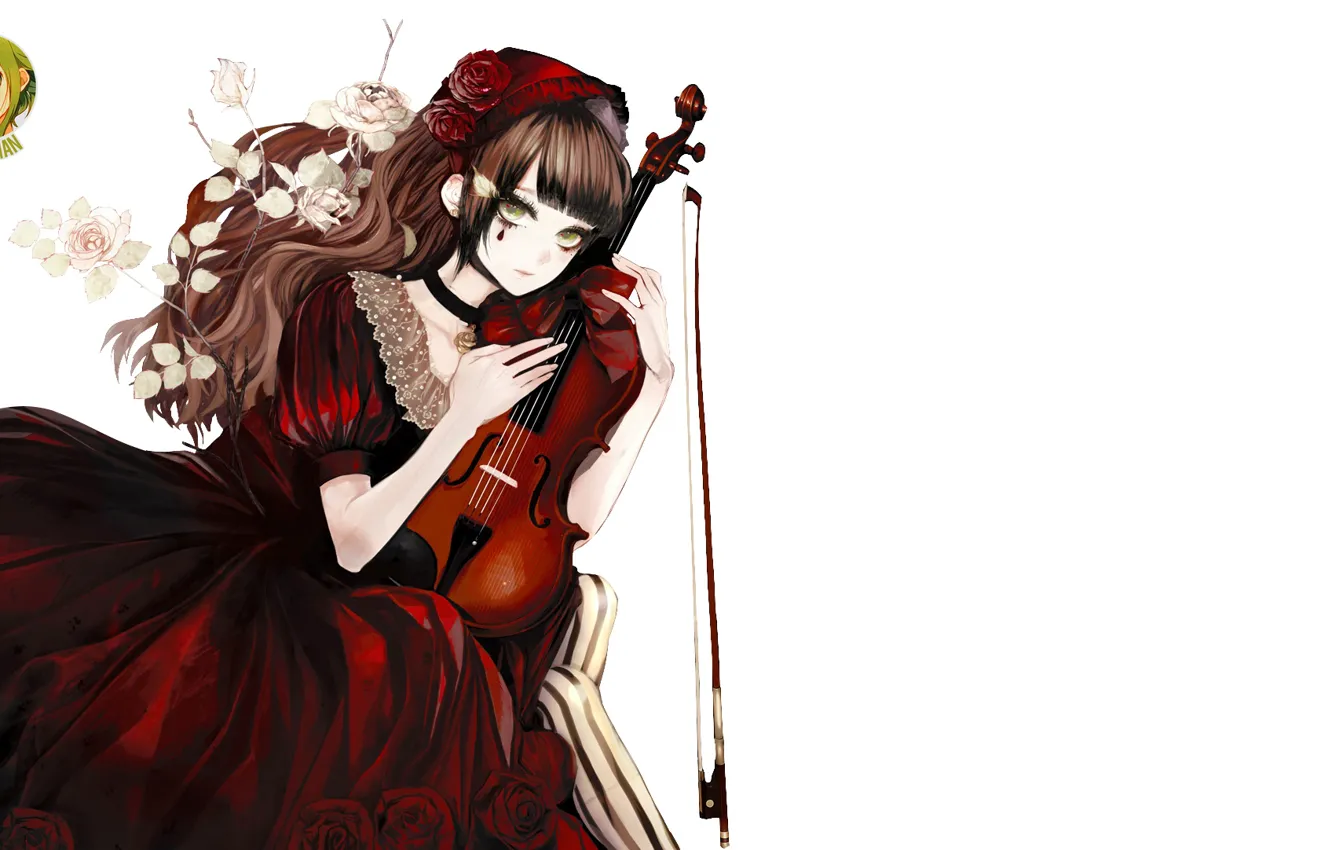 Photo wallpaper girl, violin, bow, by izza chan