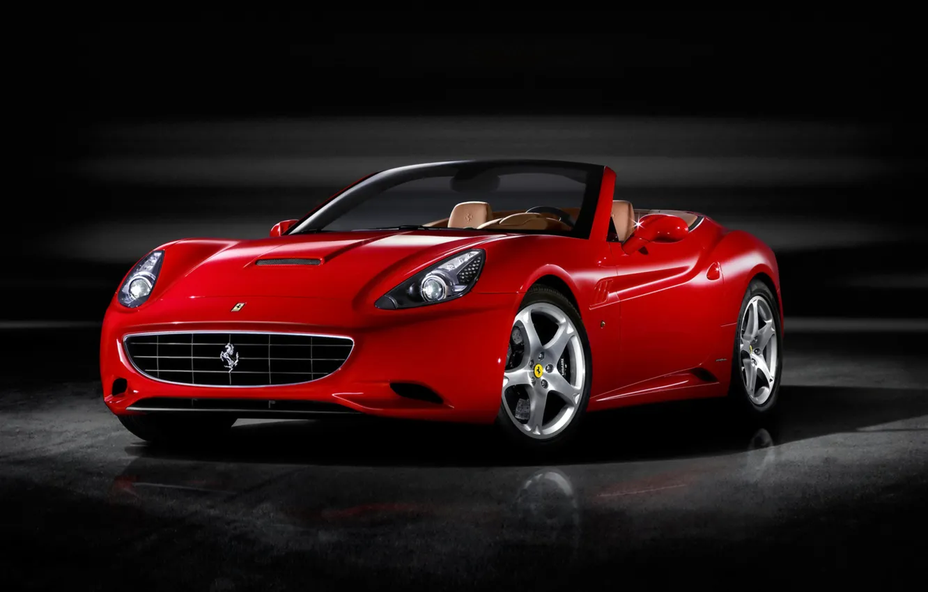 Photo wallpaper Ferrari, red, black, California, fon