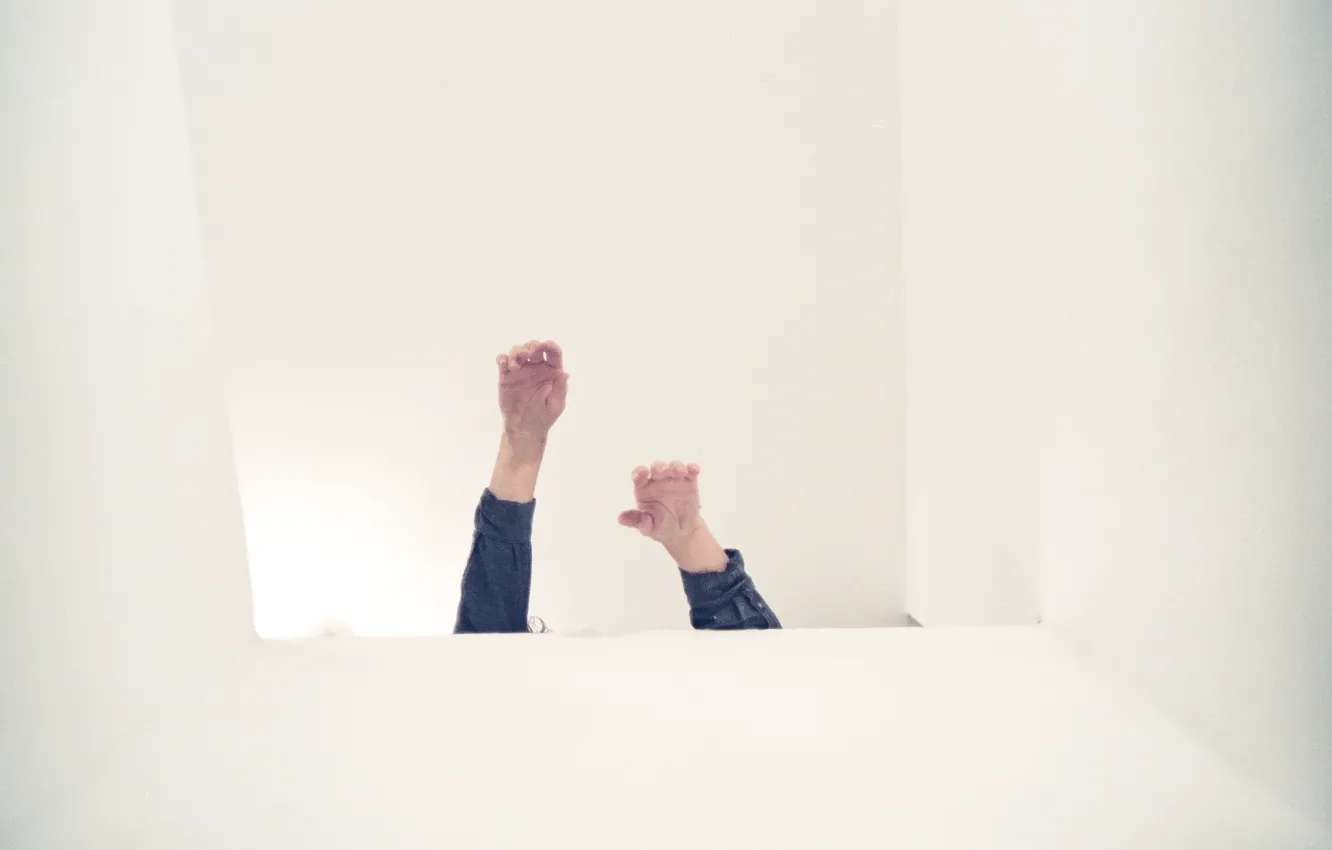 Photo wallpaper white, walls, hands