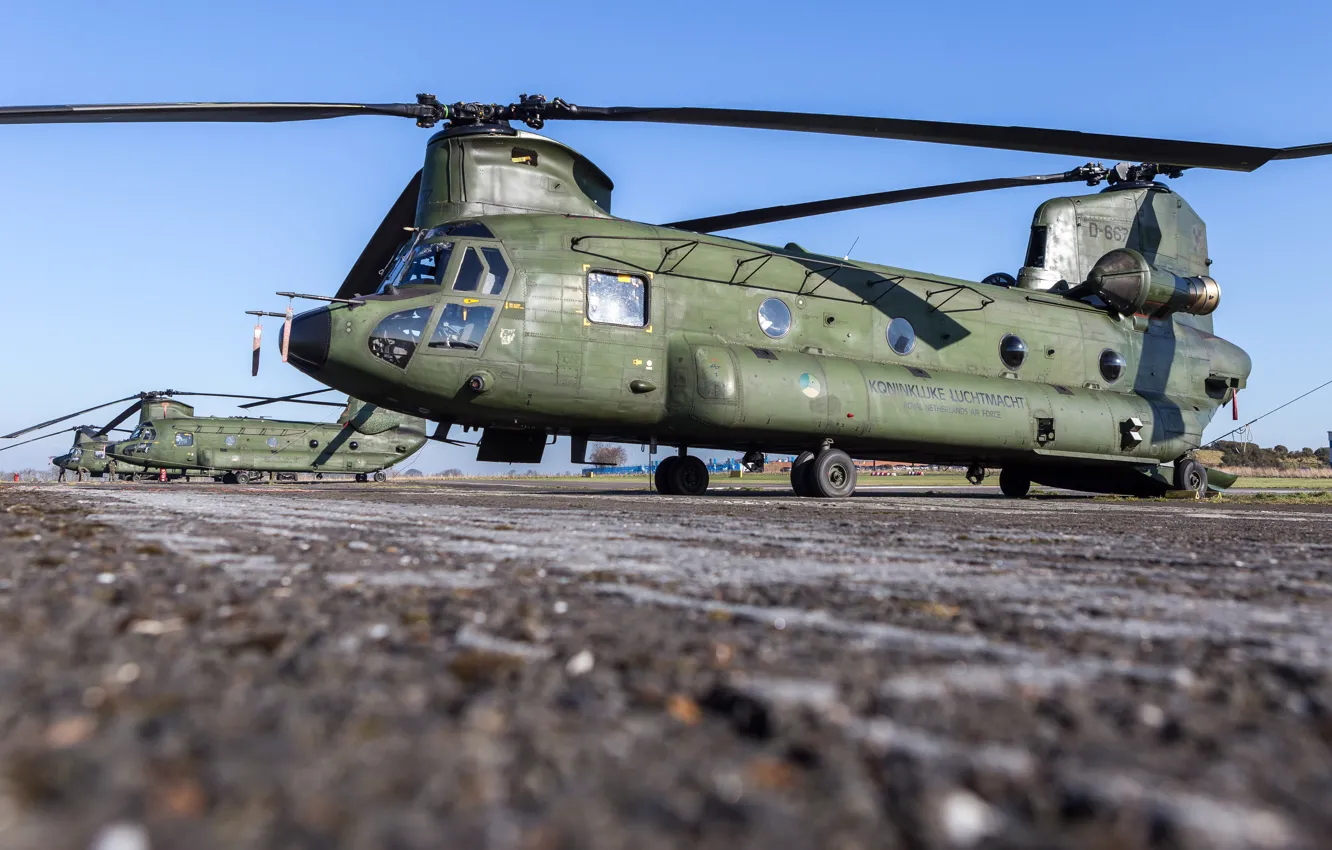 Photo wallpaper CH-47 Chinook, Chinook, Royal Netherlands Air Force, Netherlands air force, Boeing CH-47D Chinook