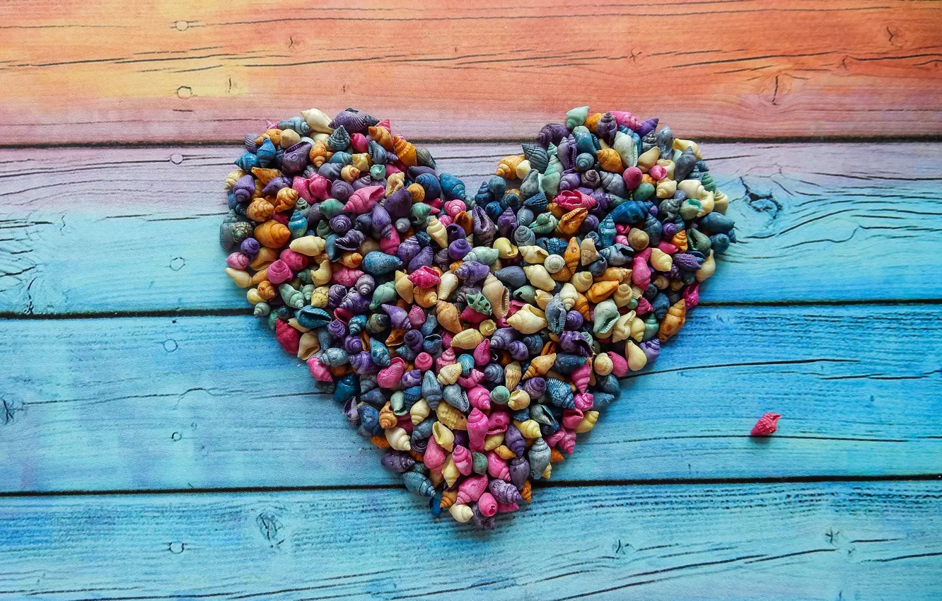 Photo wallpaper heart, shell, widescreen, background, фон background, the Wallpapers, full screen, HD wallpapers