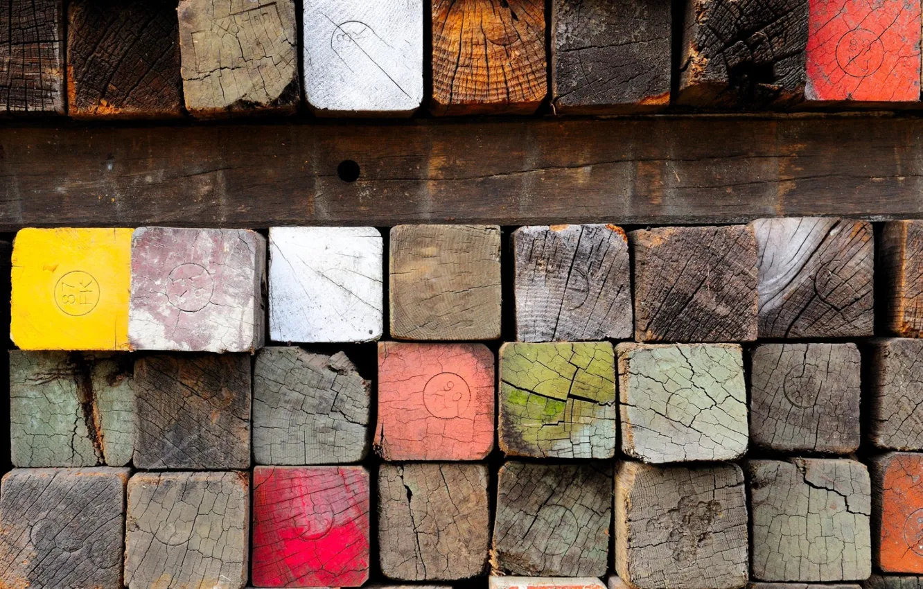 Photo wallpaper wood, texture, brick