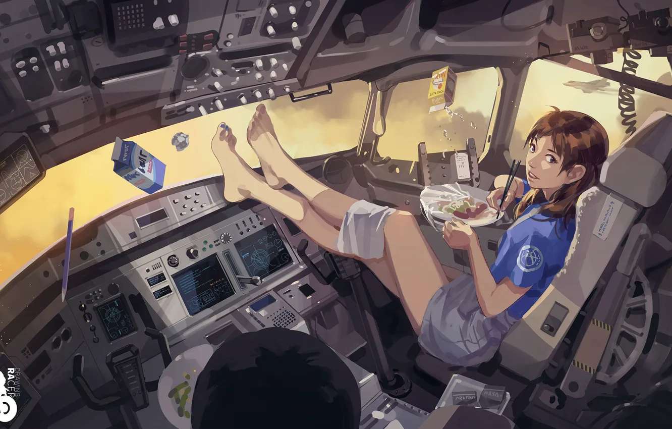 Photo wallpaper girl, fiction, devices