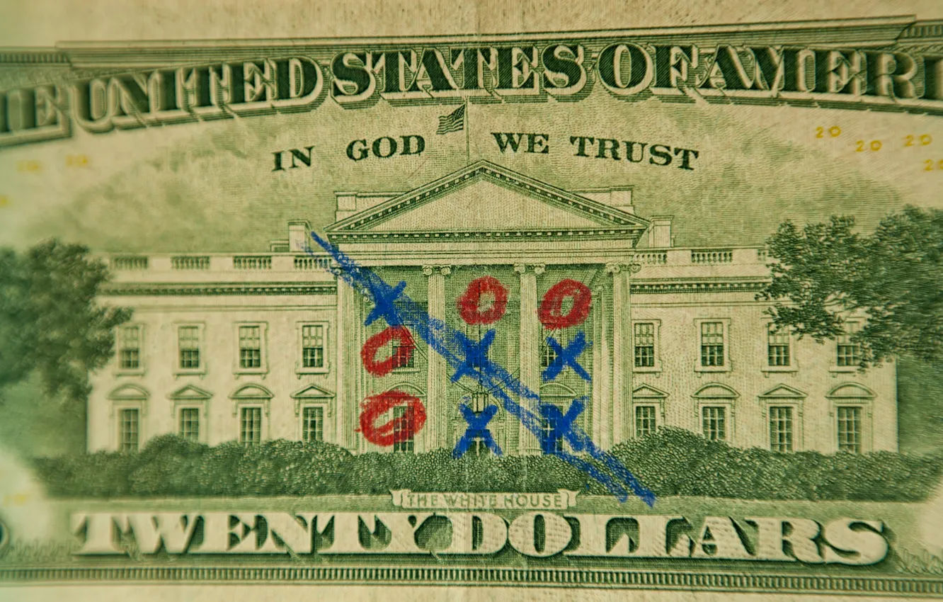 Photo wallpaper the game, dollars, bills, TIC-TAC-toe
