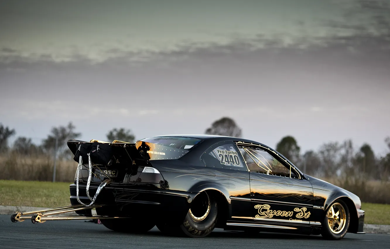 Photo wallpaper gold, Black, drag racing