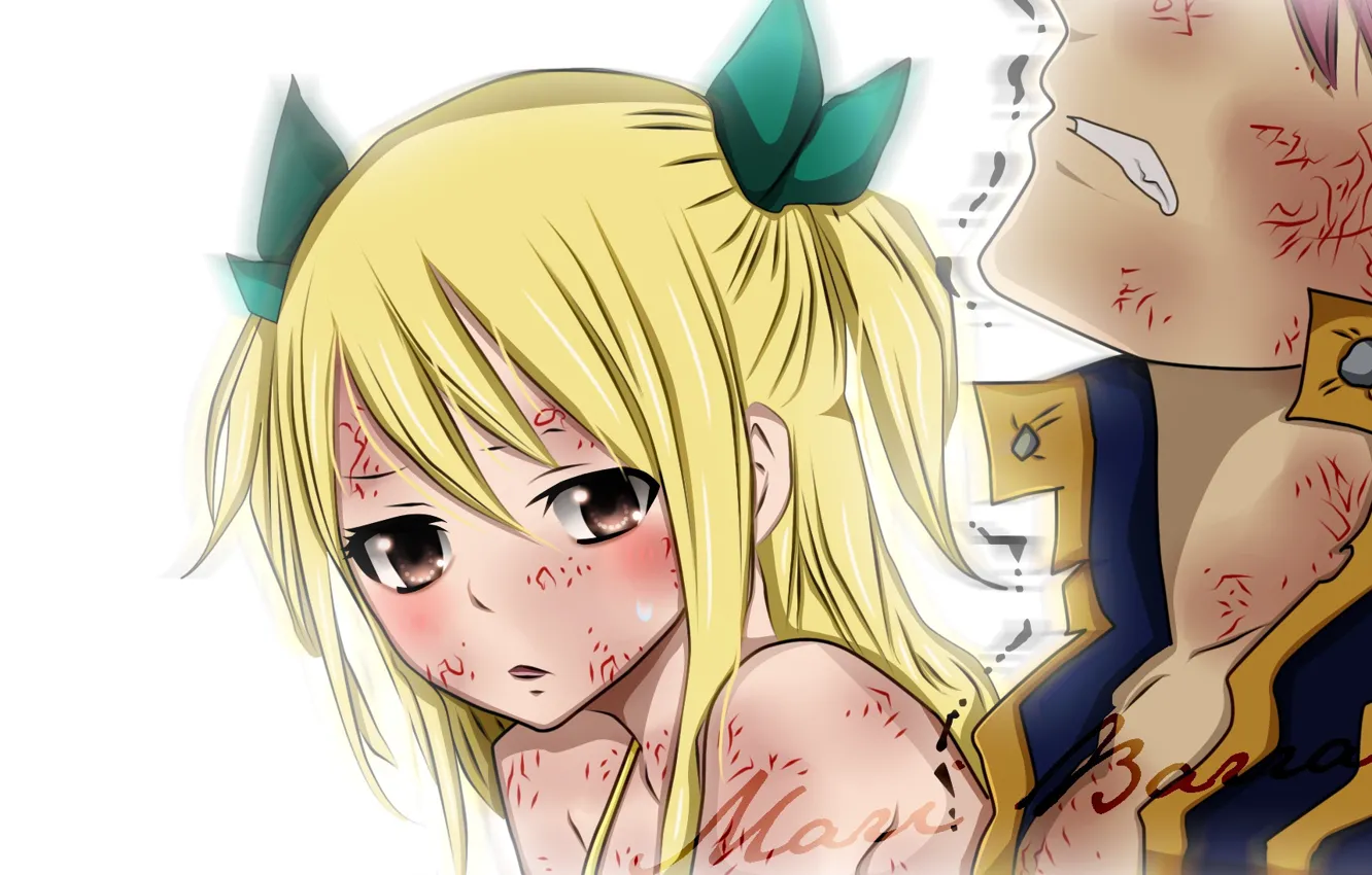 Photo wallpaper wounds, Fairy Tail, Lucy, Natsu Dragneel, Fairy tail