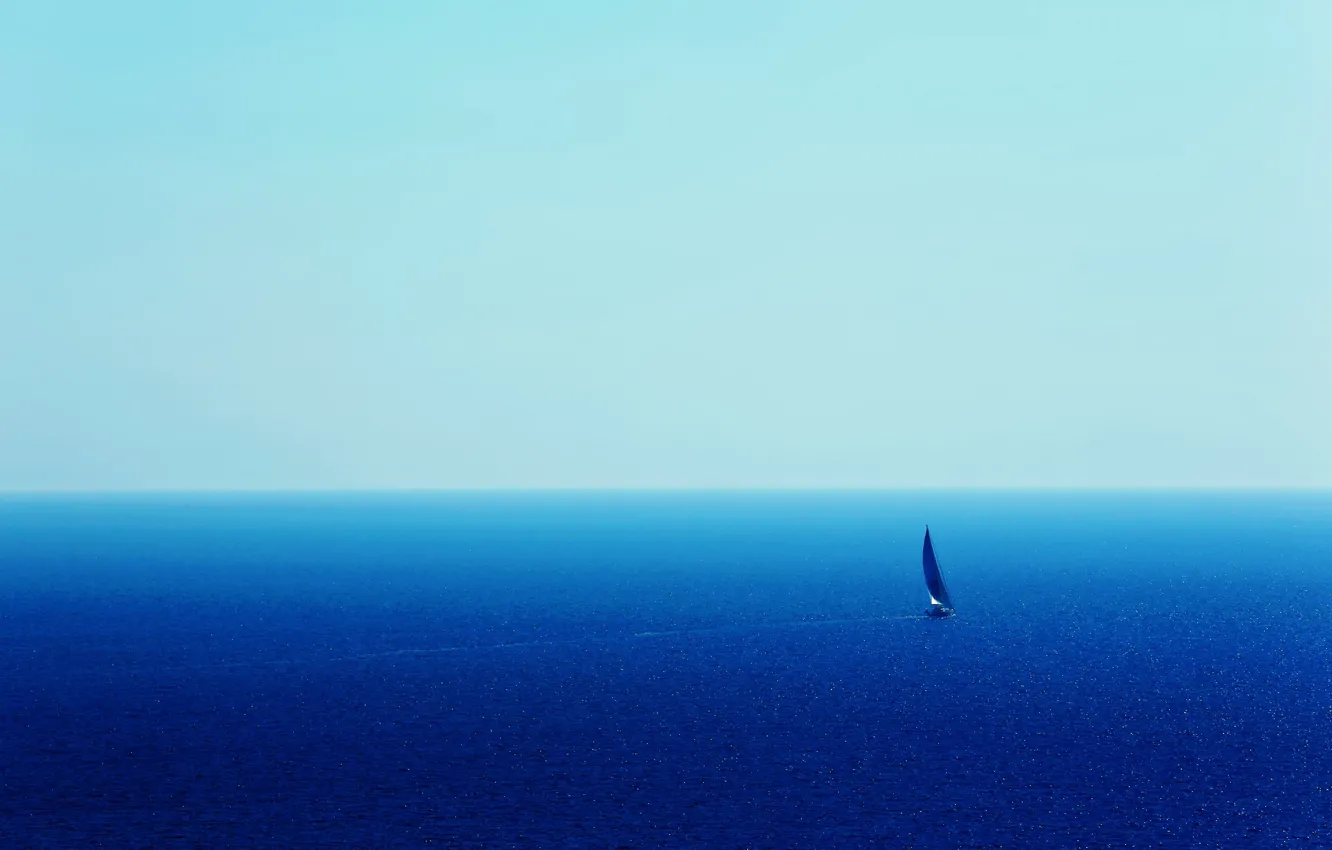 Photo wallpaper the way, the ocean, sail, yacht, the vastness, blue ocean