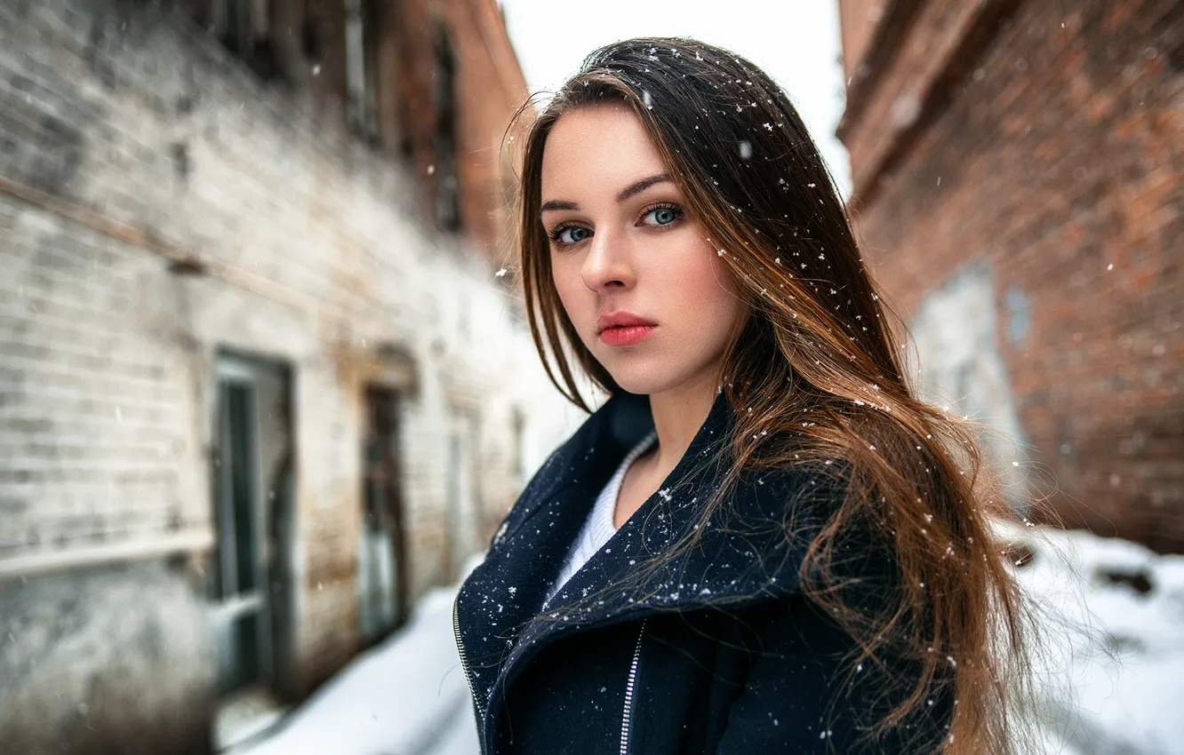 Photo wallpaper snow, sponge, the beauty, Valeria, Kirill Averyanov